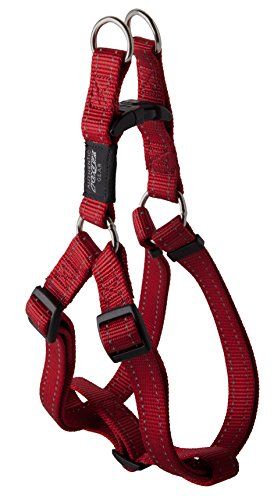 Rogz Utility Large 3/4-Inch Reflective Fanbelt Adjustable Dog Step-in-Harness, Red