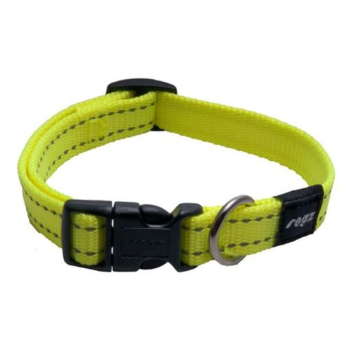 Rogz HB11-H Dogz Utility Side Release Collar Snake - Medium, DayGlo Yellow