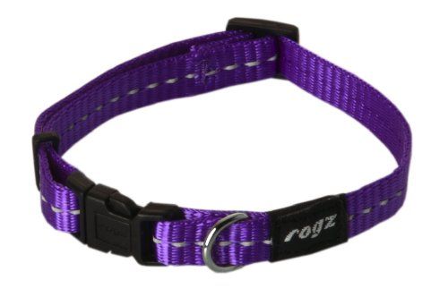 Rogz Utility Small 3/8&quot; Nitelife Side-Release Reflective Dog Collar, Purple