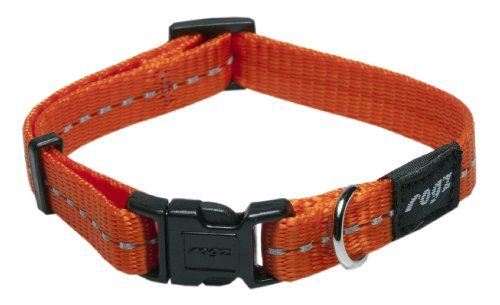 Rogz Utility Small 3/8&quot; Nitelife Side-Release Reflective Dog Collar, Orange