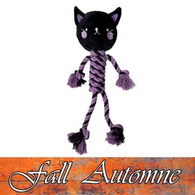 foufouBRANDS™ fouFIT™ HALLOWEEN Knotties Black Cat Dog Toy