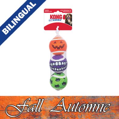 Kong® HALLOWEEN Grinz Sports Balls Medium Dog Toy (3 Pack)