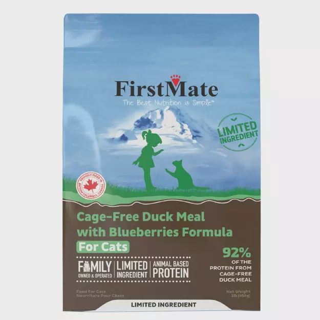 FirstMate Grain Free LID Cage-Free Duck with Blueberries Cat Food Trial 454g