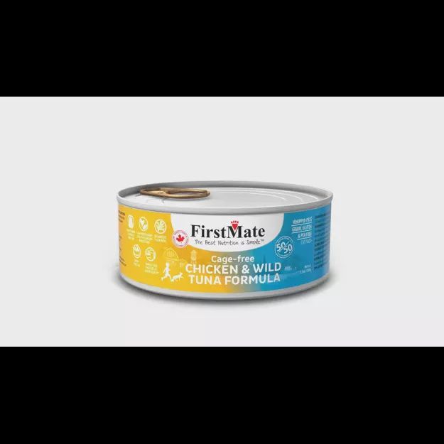 FirstMate Grain Free 50-50 Blend Chicken-Tuna Blend Cat Can 156g