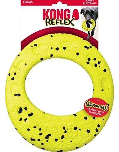 KONG Reflex Flyer Dog Toy, Large, Yellow