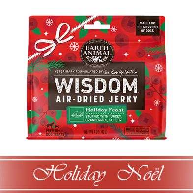 Earth Animal® Wisdom™ HOLIDAY Holiday Feast Recipe Air-Dried Jerky Dog Treat 4oz