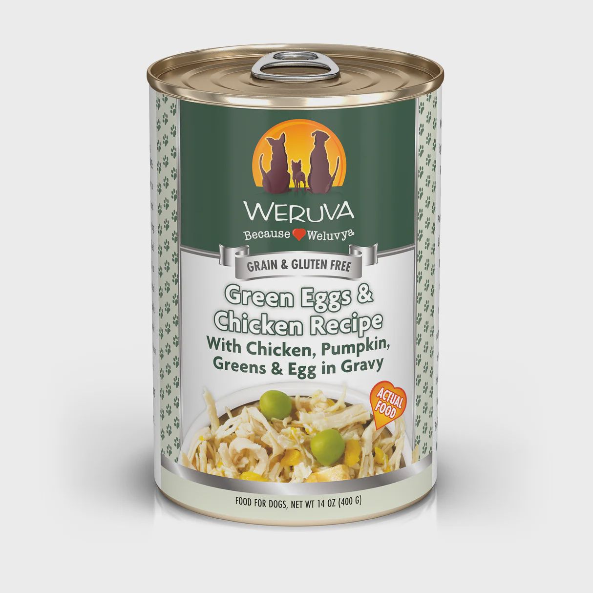 Weruva Classic Dog  Green Eggs &amp; Chicken Recipe Chicken, Pumpkin, Greens &amp; Egg in Gravy