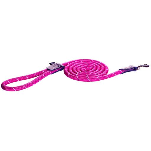 Rogz Rope Reflective Pink Large Long Fixed Lead 1.8m