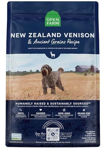 Open Farm New Zealand Venison &amp; Ancient Grains Recipe Dry Dog Food - 4 Lb Bag
