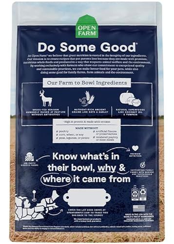 Open Farm New Zealand Venison &amp; Ancient Grains Recipe Dry Dog Food - 4 Lb Bag