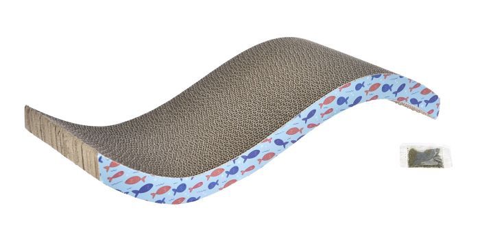 Bud&#39;Z Scratch Box With Bag Of Catnip - Aquatic Cat 53x20,5x10 cm 1pc