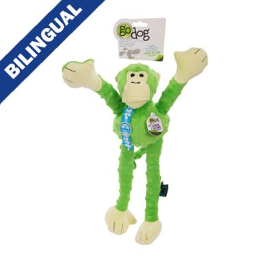 goDog® Crazy Tugs™ Monkey Lime Green Large Dog Toy