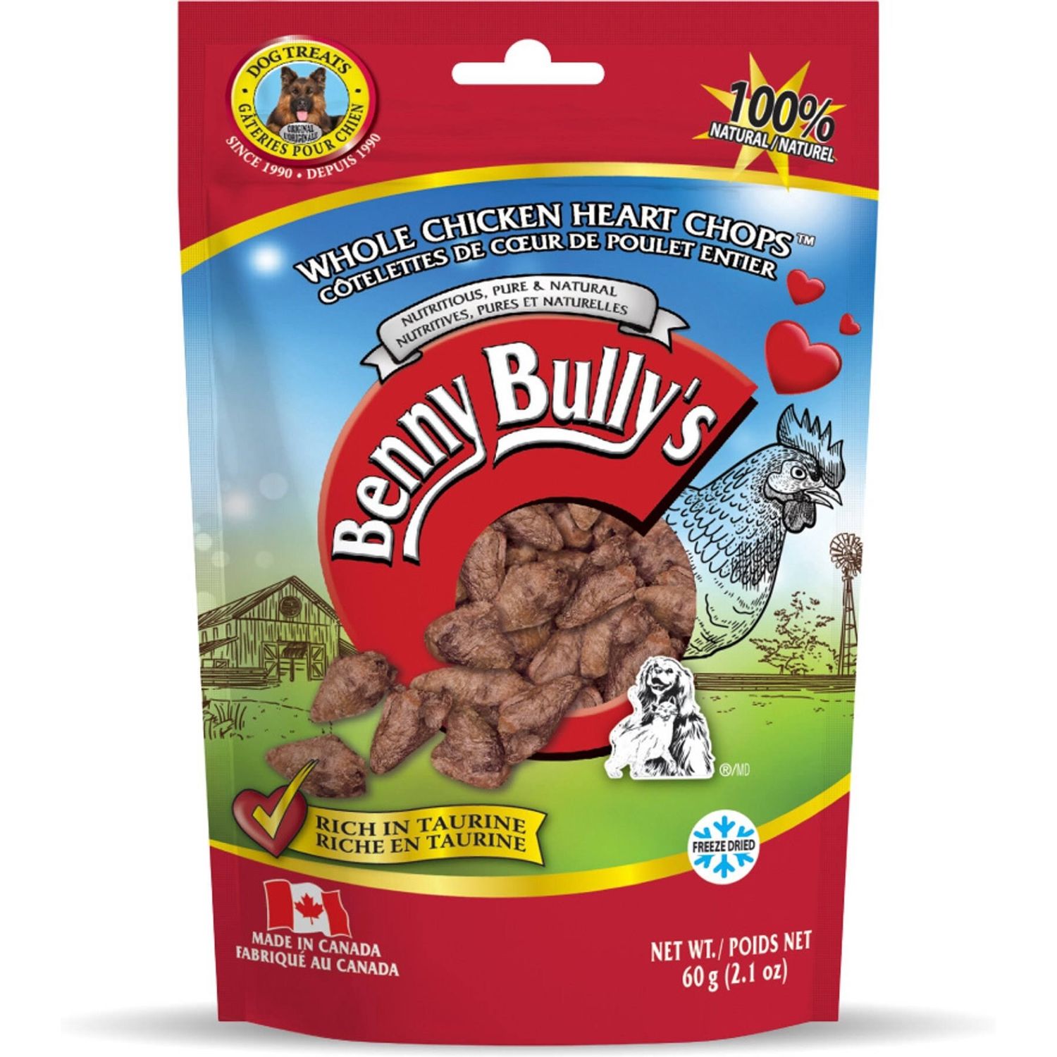 Benny Bullys Whole Chicken Heart Chops 60g