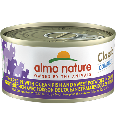 Almo Classic Complete Cat Food - Tuna Recipe With Ocean Fish And Sweet Potatoes In Gravy 1x70g