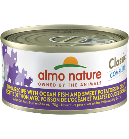 Almo Classic Complete Cat Food - Tuna Recipe With Ocean Fish And Sweet Potatoes In Gravy 1x70g