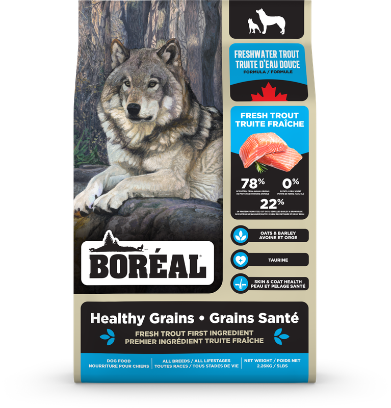Boreal Healthy Grains Freshwater Trout Dry Dog Food 22 lbs