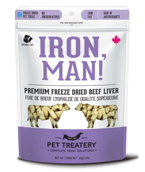 Granville Iron Man! Premium Freeze Dried Beef Liver Treats for Cats and Dog 50g