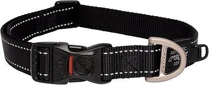 Rogz Utility Extra Large 1" Lumberjack Side-Release Reflective Dog Collar, Blacki