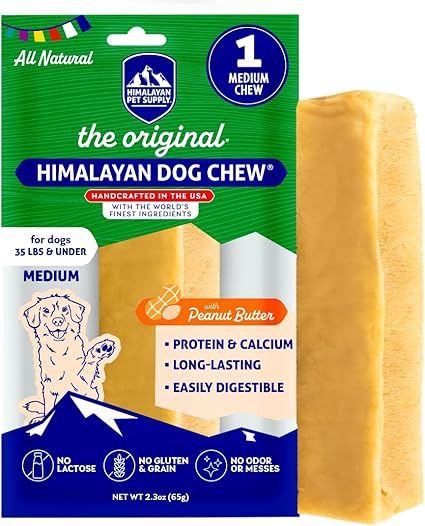 Himalayan Dog Chew | Peanut Butter Flavor | Medium | for Dogs 35 Lbs &amp; Smaller
