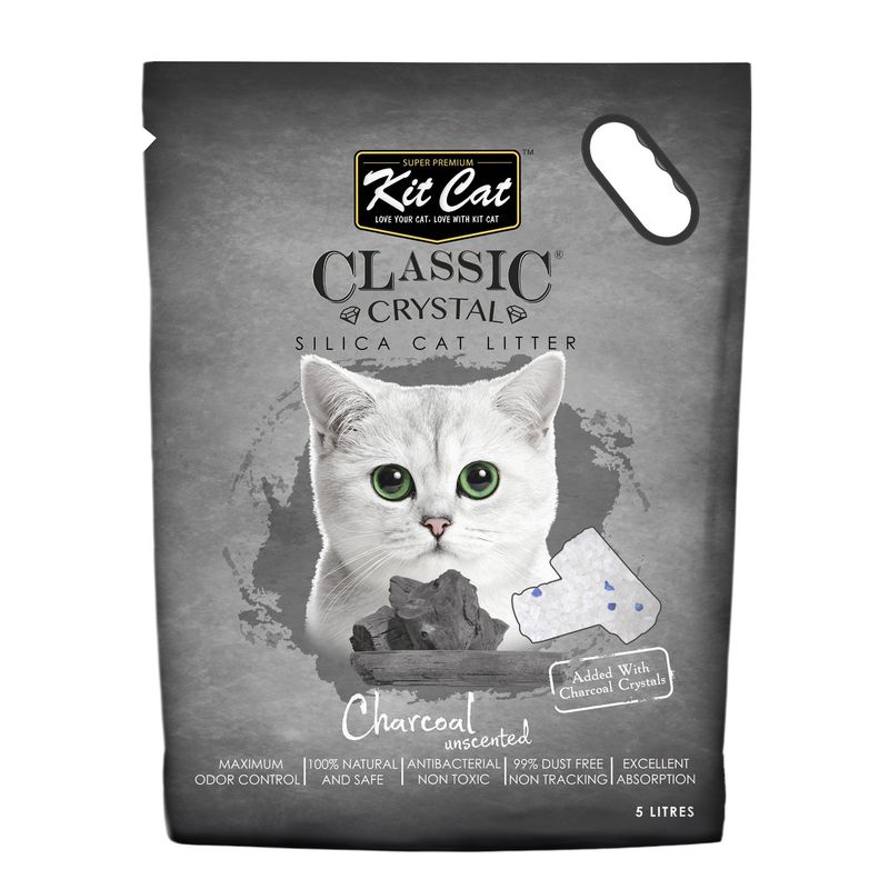 Kit Cat® Classic® Crystal Silica Cat Litter Charcoal Unscented 2.1kg