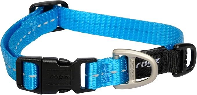 Rogz Utility Small 3/8" Nitelife Side-Release Reflective Dog Collar, Turquoise