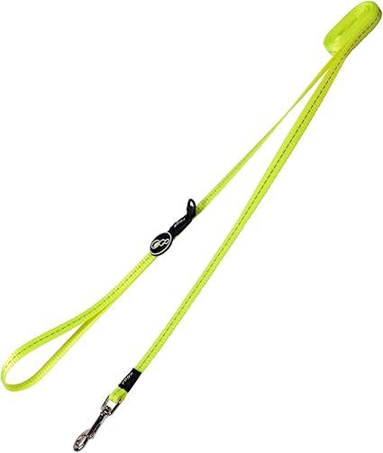 Rogz Utility Small 3/8" Nitelife Fixed 6' Long Reflective Dog Leash, Yellow