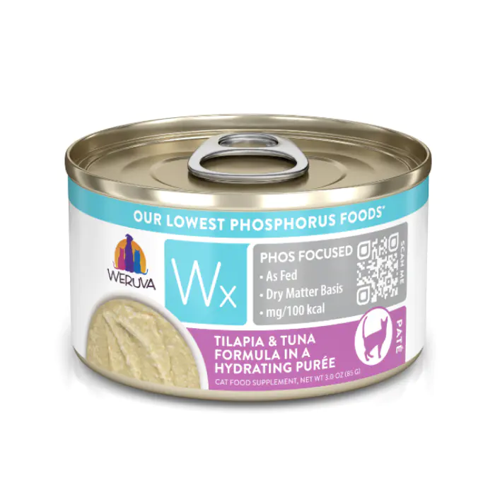 Weruva Wx Phos Focused Tilapia &amp; Tuna in Hydrating Puree Cat Food, 85g