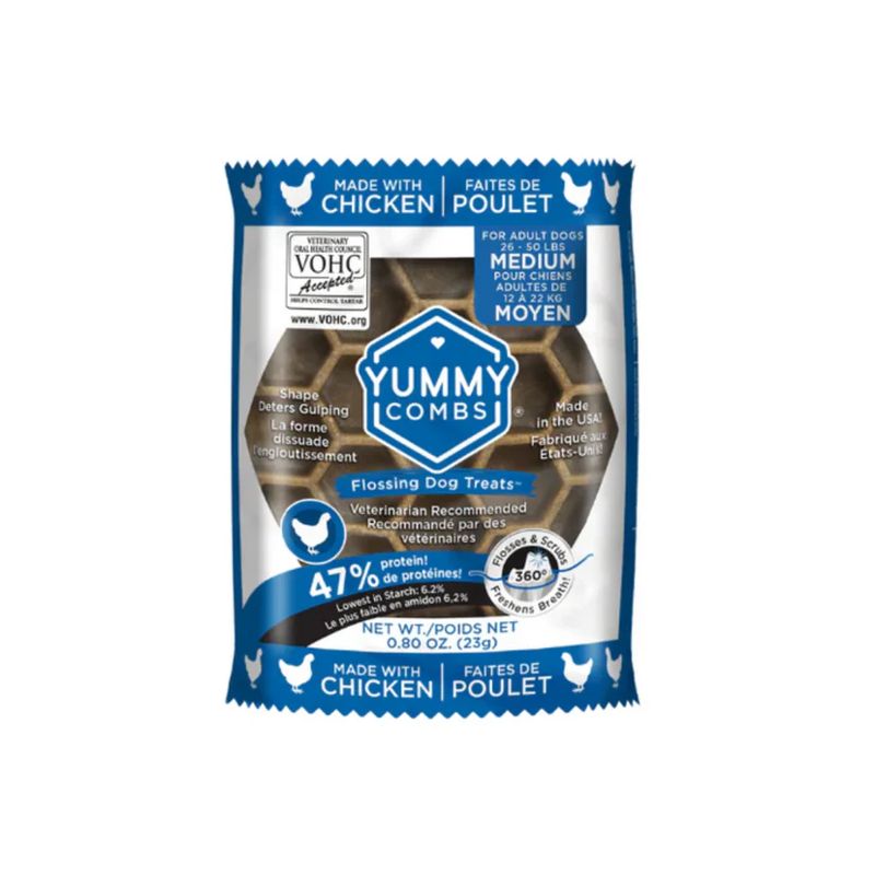 Yummy Combs® With Real Chicken Flossing Dog Treats™ Medium