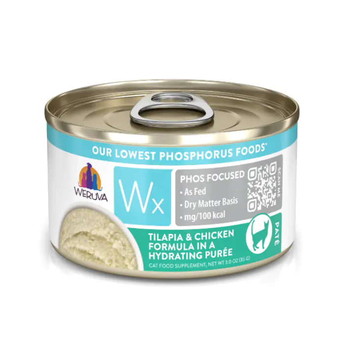 Weruva Wx Phos Focused Tilapia &amp; Chicken in Hydrating Puree Cat Food, 85g