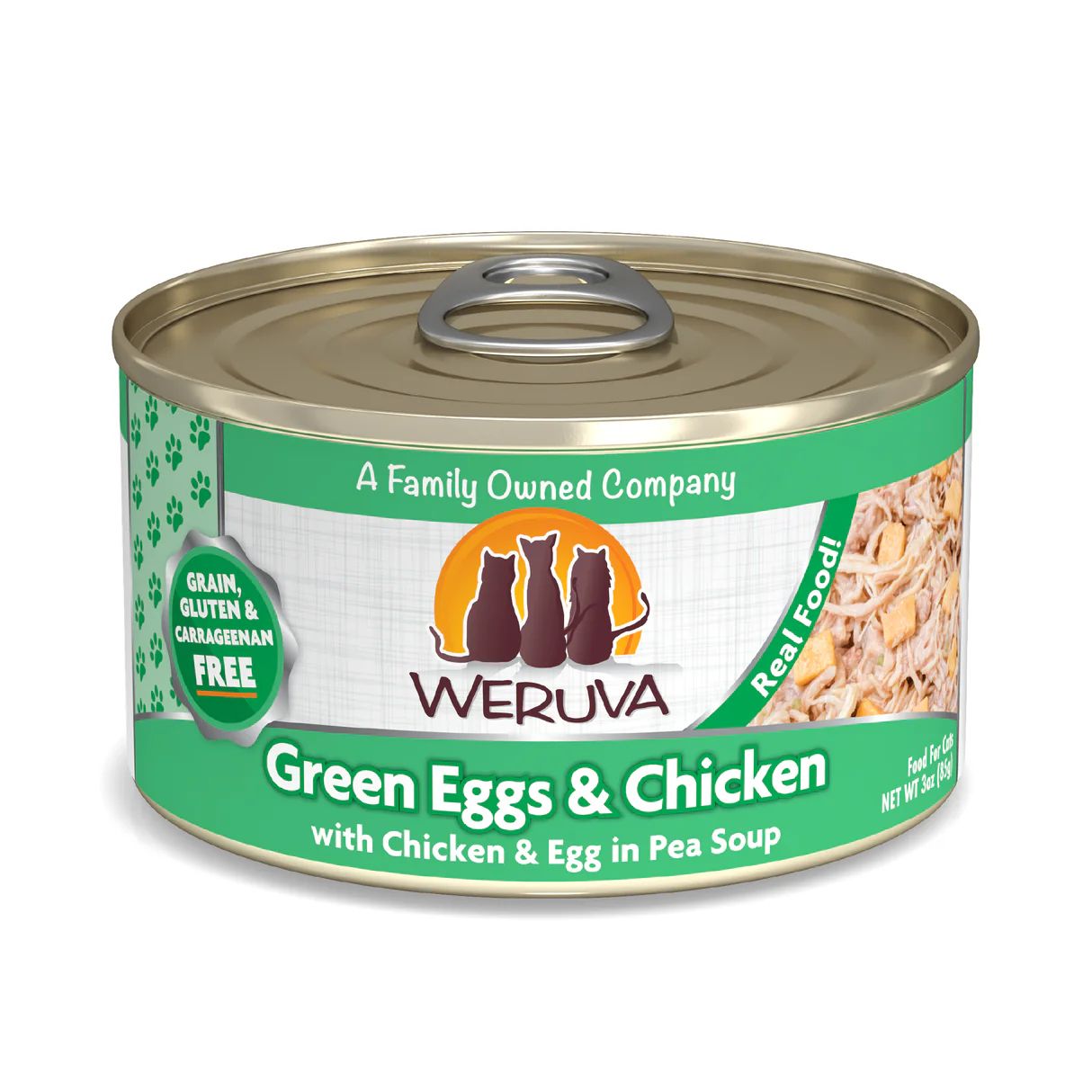 Weruva Classic Cat  Green Eggs &amp; Chicken Chicken &amp; Egg in Pea Soup 5.5OZ