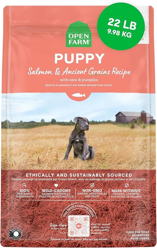 Open Farm Puppy Salmon with Grains 22LB