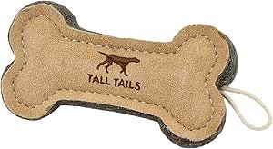 Tall Tails Natural Leather &amp;wool Bone Toy 6"