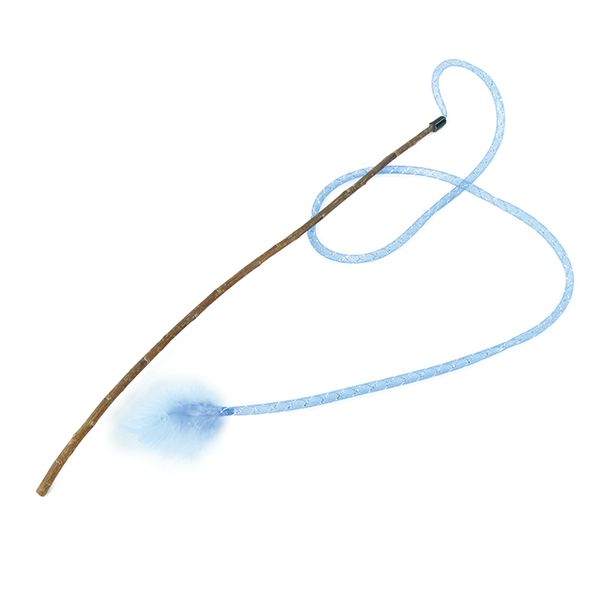 Turbo Wood Wand Cat toy, Blue One size cat