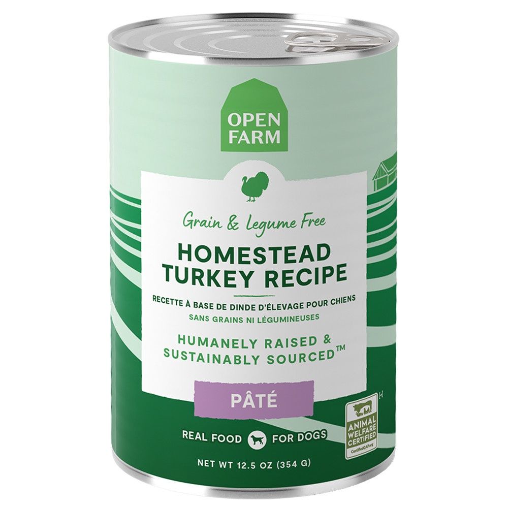 Open Farm Grain Free Homestead Turkey Recipe Pate Canned Dog Food 12.5OZ