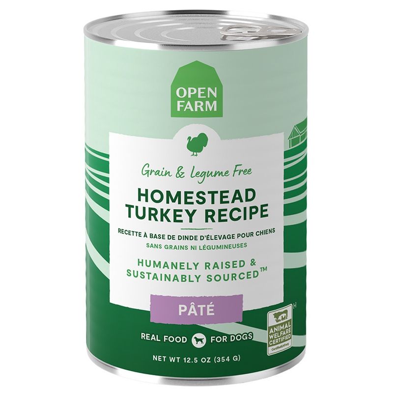 Open Farm Grain Free Homestead Turkey Recipe Pate Canned Dog Food 12.5OZ