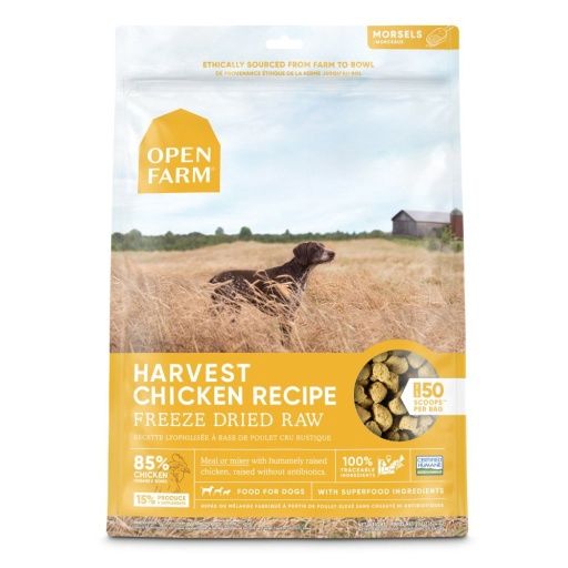 Open Farm Freeze Dried Raw Dog Food  Humanely Raised Meat Recipe with Non-GMO Superfoods and No Artificial Flavors or Preservatives  Harvest Chicken R