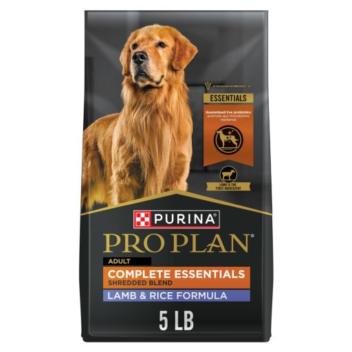 Purina Pro Plan Complete Essentials Shredded Blend Lamb and Rice High Protein with Probiotics Dry Dog Food 5 lbs.