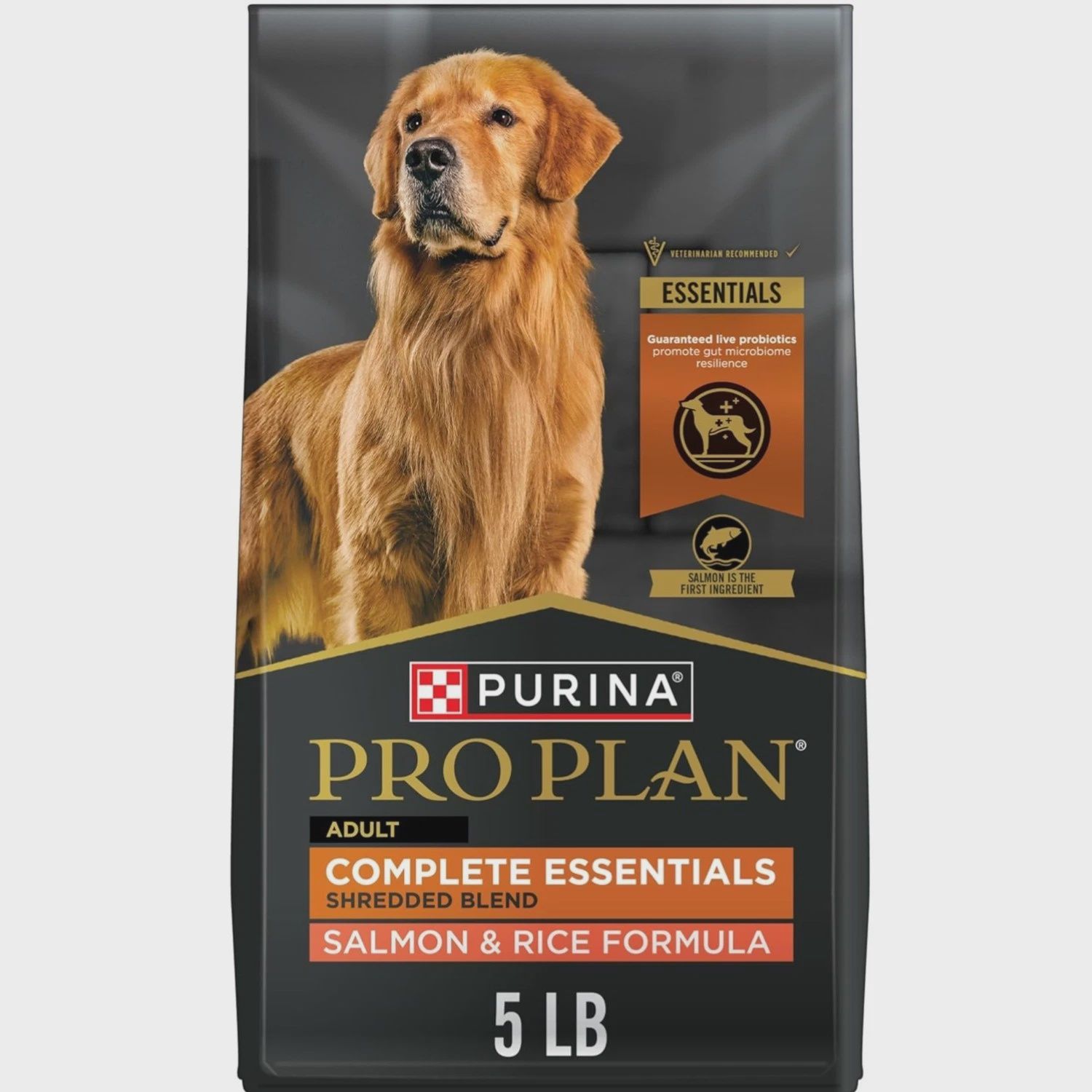 Purina Pro Plan High Protein Dog Food With Probiotics for Dogs  Shredded Blend Salmon &amp; Rice Formula  5 lb. Bag
