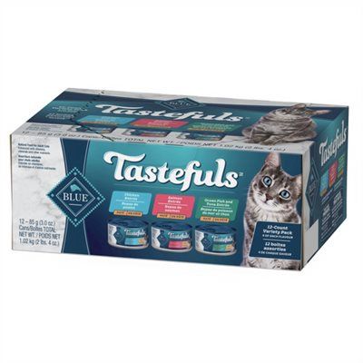 Blue Tastefuls Adult Cat Salmon, Chicken and Ocean Fish / Tuna Pate 12 / 3oz