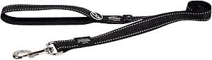 Rogz Utility Extra Large 1" Lumberjack Fixed 6' Long Reflective Dog Leash, Black