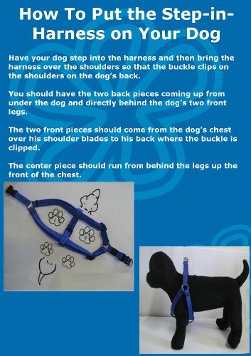 Reflective Adjustable Dog Step in Harness for Extra Large Dogs; matching collar and leash available  Black