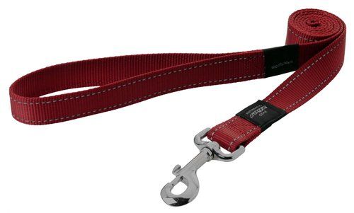 Rogz Utility Extra Large 1" Lumberjack Fixed 6' Long Reflective Dog Leash, Red