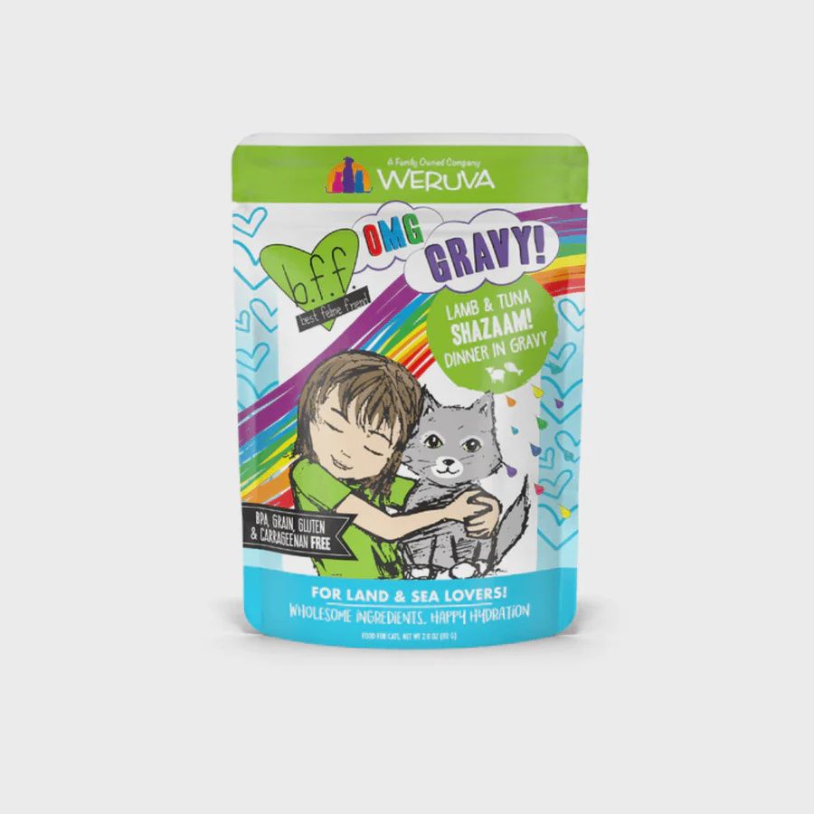 Weruva Wet Cat Food - BFF OMG Gravy Lamb &amp; Tuna Shazaam! Pouch 2.8OZ