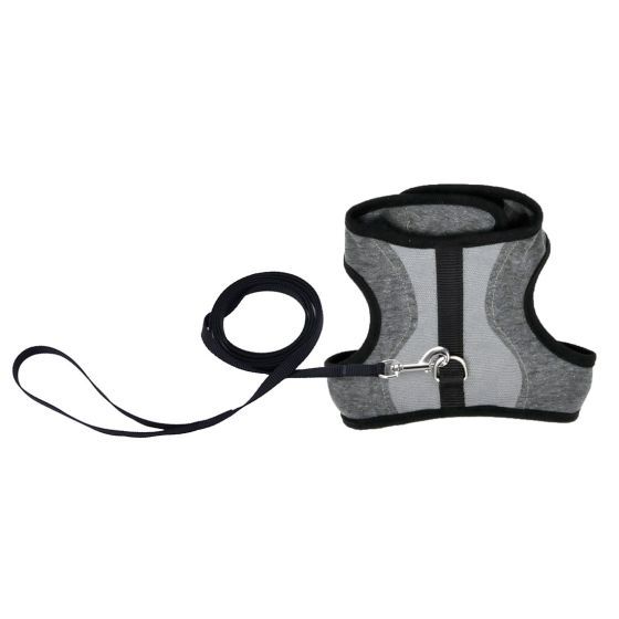 Coastal Adjustable Cat Wrap Harness With Leash Grey Cat 1pc 9-14in