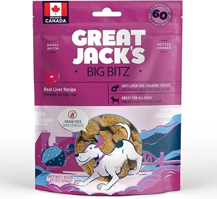 Great Jack’s Dog Treats Pouch Liver Recipe 7OZ