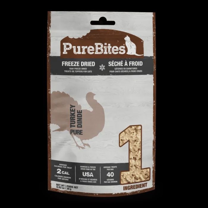 PureBites Turkey Freeze Dried Cat Treats 26G