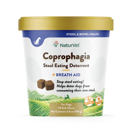 NaturVet Coprophagia Deterrent for Dogs Eating Poop  Plus Dog Breath Freshener  70 Soft Chews