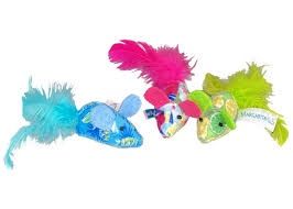 Margaritaville 3pc Catnip Mice w/ Feathers