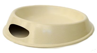 Cream Round Bamboo Cat Bowl