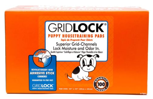 Gridlock Adhesive Back Puppy Housetraining Pads 100pk
